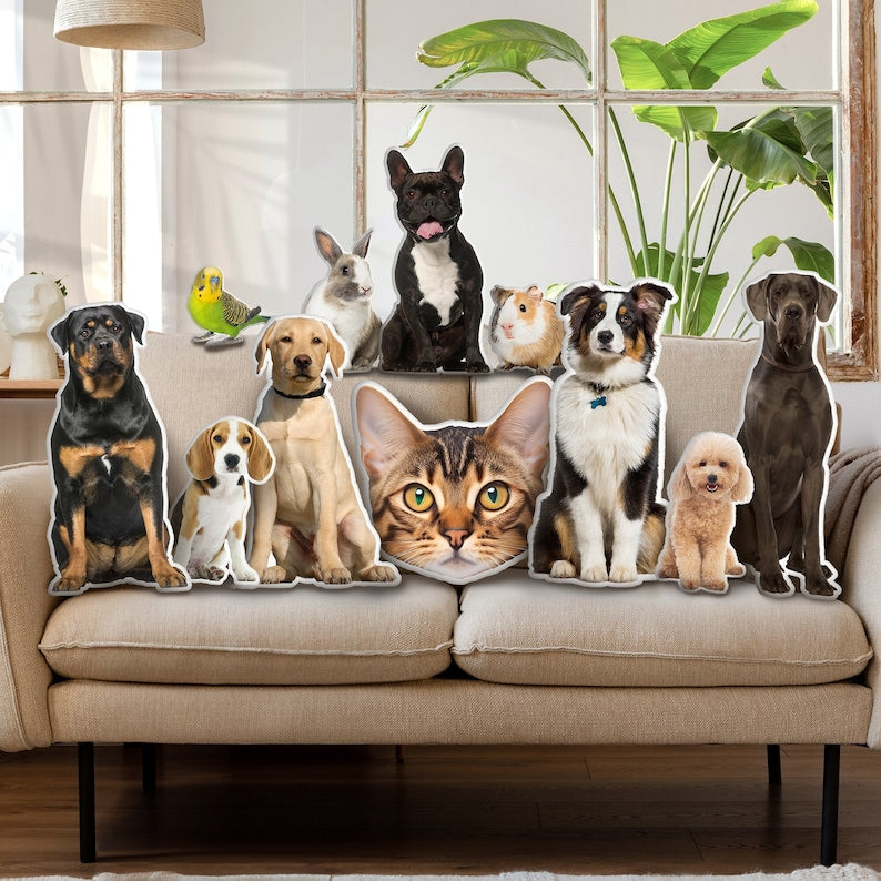 Custom 3D Pet Pillow from Photo - Personalize Dog Gift Cat Gift Halloween Gift - Double Printed Cotton Dog Pillow Pet Pillow Cat pillow