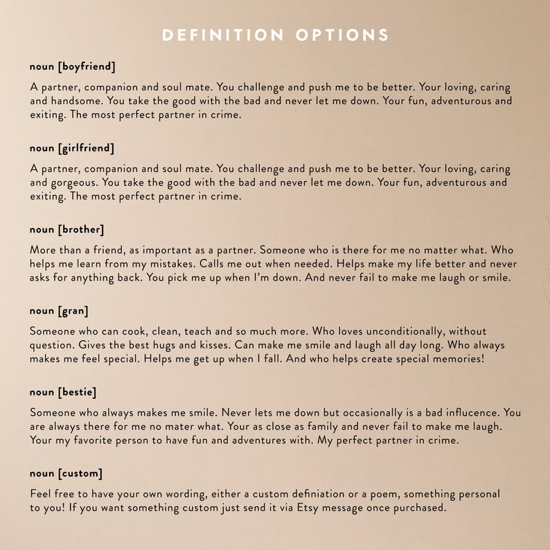 Sister Definition Photo Gift - Personalised Print, Birthday For Sister, Custom Birthday Present Sister, For Sister, Birthday, Siblings