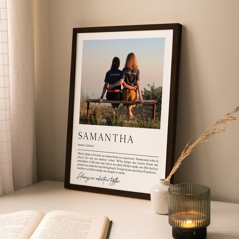 Sister Definition Photo Gift - Personalised Print, Birthday For Sister, Custom Birthday Present Sister, For Sister, Birthday, Siblings
