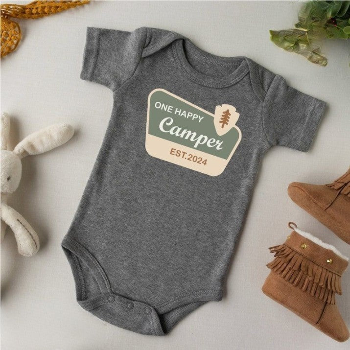 One Happy Camper T-Shirt, Camping 1st Birthday Outfit, One Happy Camper Matching Family Tees, First Birthday Shirt, Camp Mommy And Me Shirts
