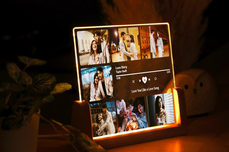 Personalized Song Night Light-Couple Gifts with Photo-Music Plaque-Best Gift for Her-Valentines Day Gift-Gift for Boyfriend-Girlfriend Gifts