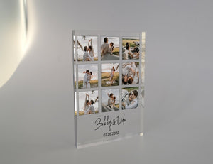 Personalised Photo Acrylic Block Plaque, Freestanding Crystal Photo Gift, Custom Anniversary Gift, Gift for Couple, Engagement Gift