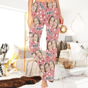 Custom Face Pajama Pants,Personalized Best Friends Photo Pajamas,Picture Face on Pajamas,Customized Funny Photo Gift For Her/Him Friends BBF