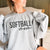 Custom Softball Mom Shirt with Kids Name on Sleeve, Personalized Softball Mama Gift, Proud Senior Mom Crewneck