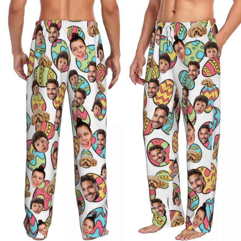 Custom Photo Pajamas, Personalized Face Unisex Pajamas, Custom Photo Pajama Pants for Women Men, Home Wear Set, Gifts for Wife Husband