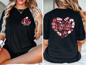 Heart Emergency Department Shirt, Custom ER Crew Sweatshirt, ER Valentine Shirt, Gift For Nurse, Emergency Room, Emergency Department Gift