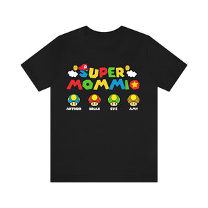Personalization Super Mommio Shirt, Matching Super Mom Shirt, Super Mommio Shirt, Mom Shirt with Kids Names, Mom Shirt