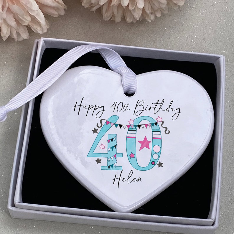 40th Birthday Gift, personalised keepsake, Bunting 40th birthday, 40th Birthday gift, 40th Birthday keepsake, 40th, 40th Gift for her, 40