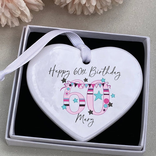 60th Birthday Gift, 60th , personalised keepsake, Bunting 60th birthday, 60th Birthday gift, 60th Birthday keepsake, 60th, 60th Gift for her
