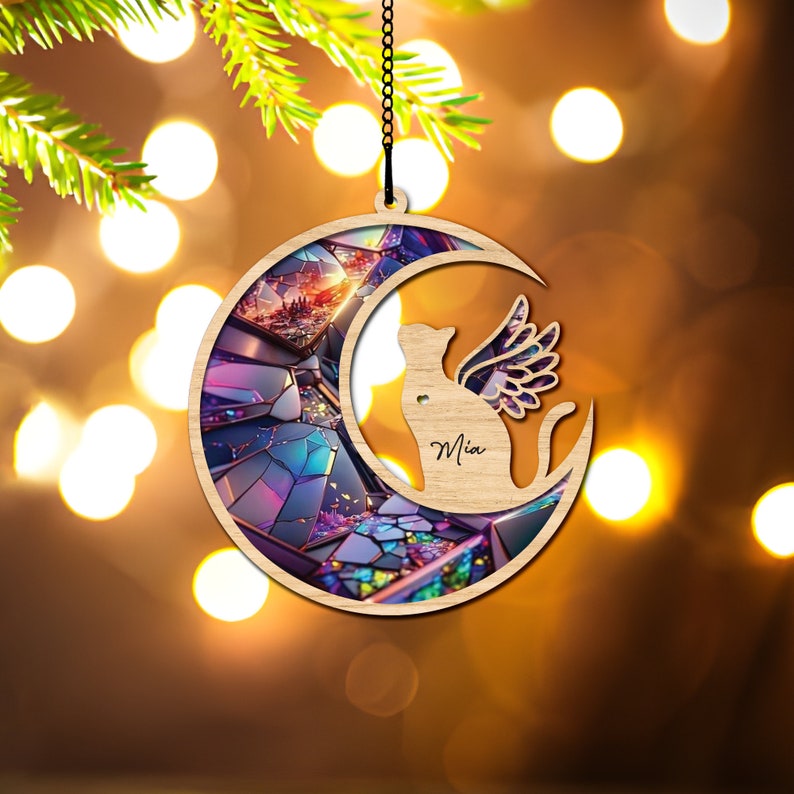 Personalized Cat with Wings Suncatcher Ornament, Cat Memorial Gift, Pet Loss Sympathy Gift, Loss of Cat Remembrance Gift, Cat on Moon il_794xN.5701476782_mtjh.jpg