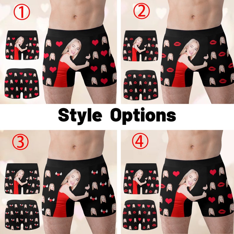 Personalized Photo Gift for Boyfriend/Husband,Custom Boxer Briefs,Face Underwear,Custom Men underwear,Anniversary/Birthday Gift for Him