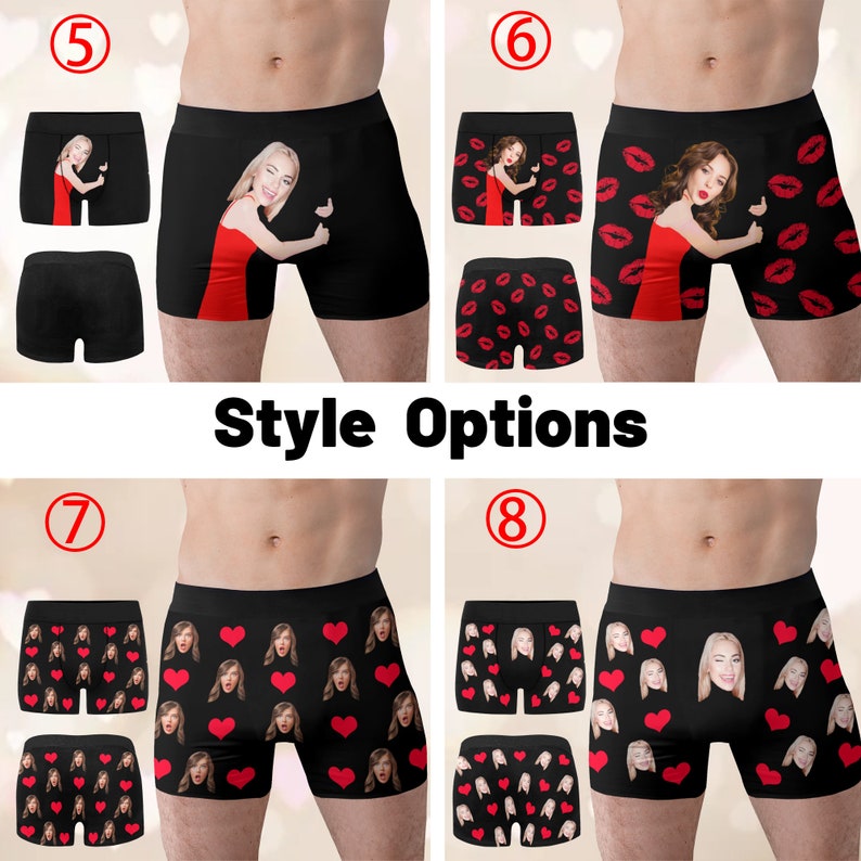 Personalized Photo Gift for Boyfriend/Husband,Custom Boxer Briefs,Face Underwear,Custom Men underwear,Anniversary/Birthday Gift for Him