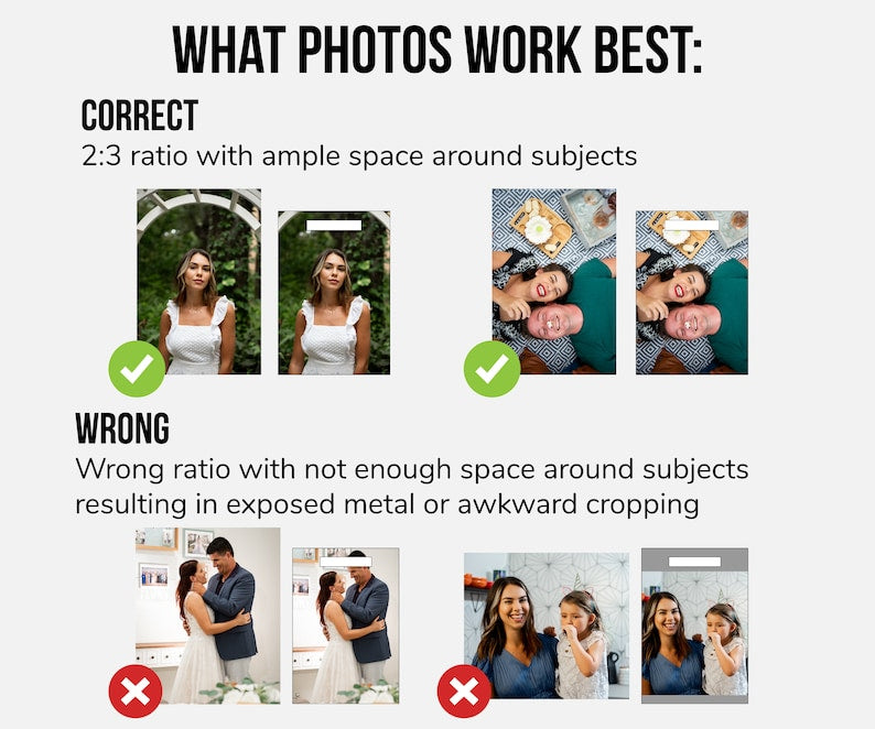 Personalized Photo Metal Tag Leather Keychain - Engraved Leather Cover with Photo Printed to Tag Inside