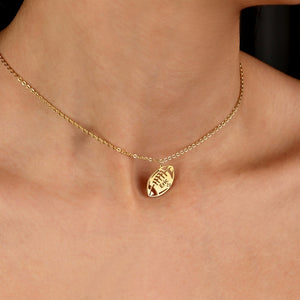 American Football Necklace: Personalized Football Number Necklace, Sterling Silver Sports Jewelry, Custom Athlete Gift, Game Day Accessory
