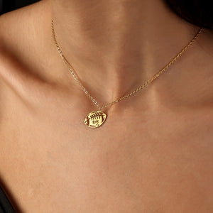 American Football Necklace: Personalized Football Number Necklace, Sterling Silver Sports Jewelry, Custom Athlete Gift, Game Day Accessory