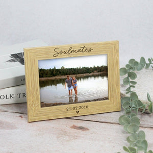 Personalised Wooden Picture Frame, Engraved Text Date Names, Wedding Picture Frame, Couples Housewarming, Anniversary, Valentine's Day Gift