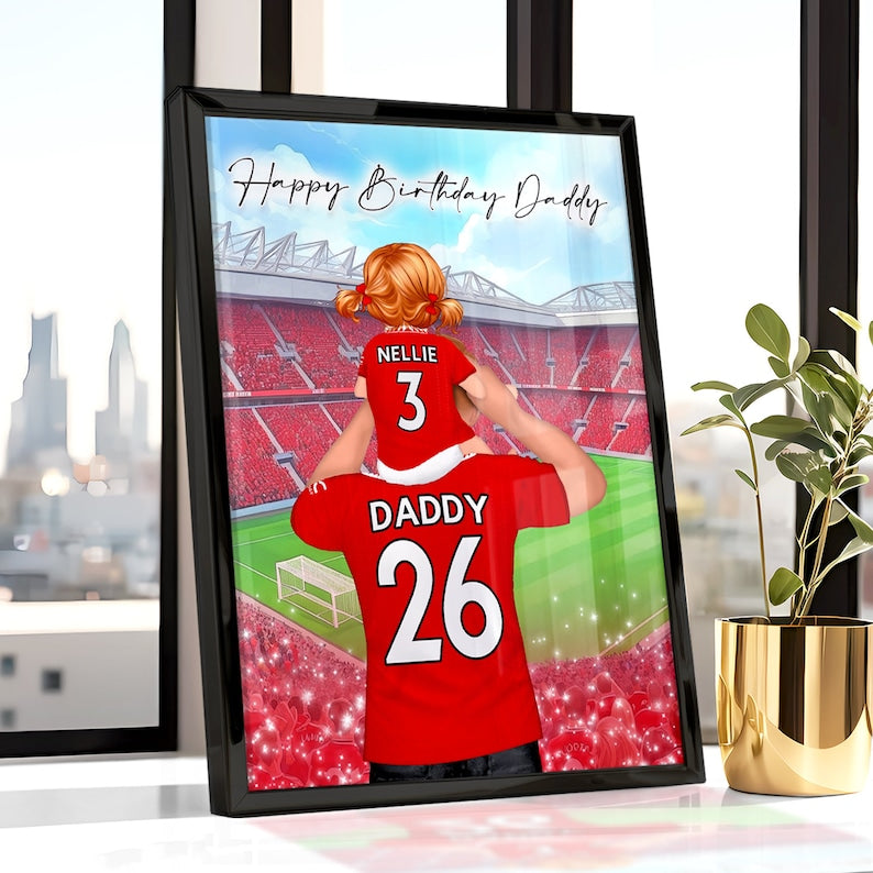 Custom Any Team, Custom Football Canvas, Personalised Football Gift for Dad, Gift for Grandad, Customisable Soccer Adult & Baby