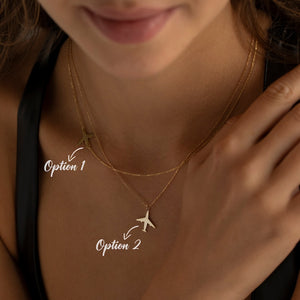 Gold Airplane Necklace, Flight Attendant Gifts | Dainty Plane Necklace, Aviation Gifts | Pilot Gifts, Moving Away Gift, Travel Gifts Her