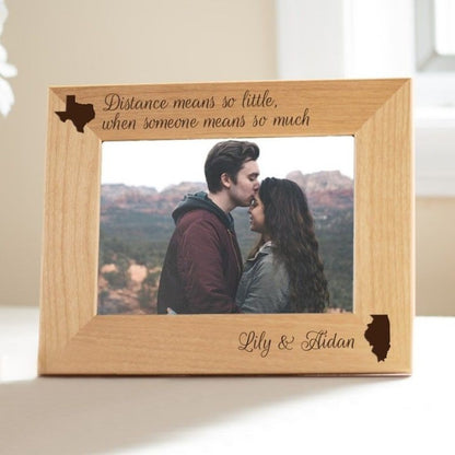 Personalized Long Distance Relationship Picture Frame by Lifetime Creations, Valentine's Day Gift for Couples, Girlfriend Boyfriend