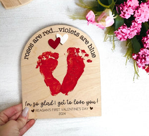 Valentines Day Footprint Sign, Valentines DIY, Baby Milestone, Milestone Sign, Baby s First, Valentines Day Sign, Footprint Sign, V Day