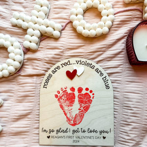 Valentines Day Footprint Sign, Valentines DIY, Baby Milestone, Milestone Sign, Baby s First, Valentines Day Sign, Footprint Sign, V Day