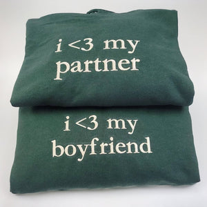 I Love My Girlfriend Hoodie, Couple Embroidered Hoodie, Couples Gifts Valentines Day, Gift for Him, Gift for Her