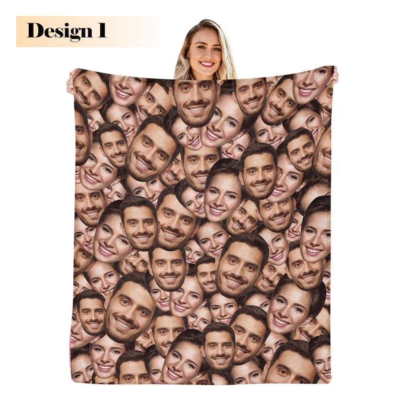 Custom Multi-Faces Blanket, Personalized Picture Blanket for Men Women, Custom Photo Blanket, Funny Faces Blanket Gift, Personalized Blanket