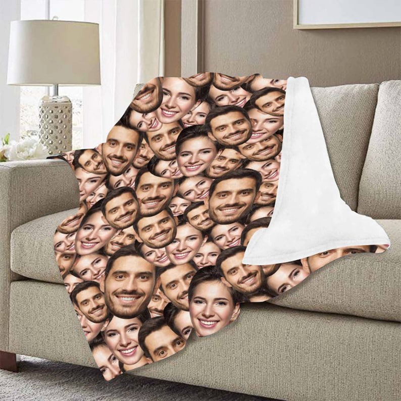 Custom Multi-Faces Blanket, Personalized Picture Blanket for Men Women, Custom Photo Blanket, Funny Faces Blanket Gift, Personalized Blanket