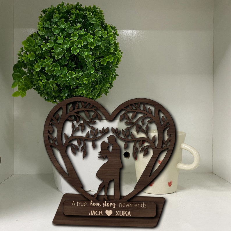 Romantic Couple, Personalized Couple Wooden Sign, Valentine's Day Couple Sign, Anniversary Couple Gift