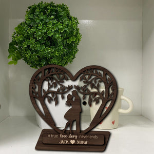 Romantic Couple, Personalized Couple Wooden Sign, Valentine's Day Couple Sign, Anniversary Couple Gift