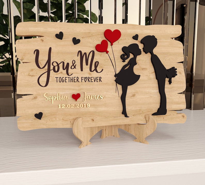 Valentines Day Wood Sign , You & Me Together Forever, Valentines Day Shelf Sign, Valentines Day