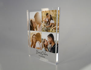 Personalised Photo Acrylic Block Plaque, Freestanding Crystal Photo Gift, Custom Anniversary Gift, Gift for Couple, Engagement Gift
