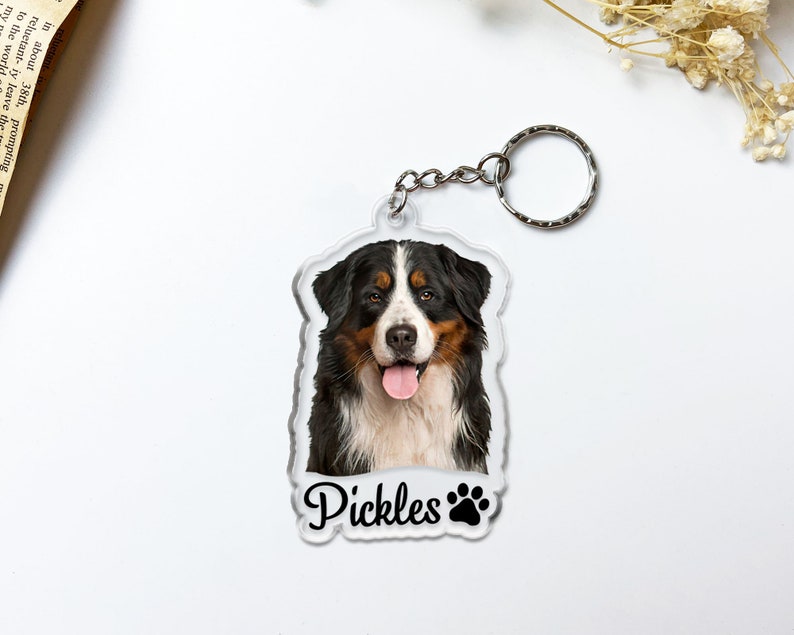 Custom Dog Photo Personalized Dog Keychain, Dog Mom Gift, Custom Keychain For Pet Lover, Gifts For Pet Lover, Acrylic Keychain, Birthday Gifts For Dog Lover