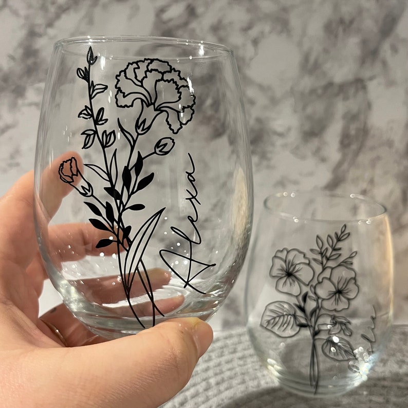 Wine Glass Personalized Wine Tumbler Name Personalized Gift for Bridesmaid Gift Tumbler Stemless Wine Glasses Personalized Gift for Her
