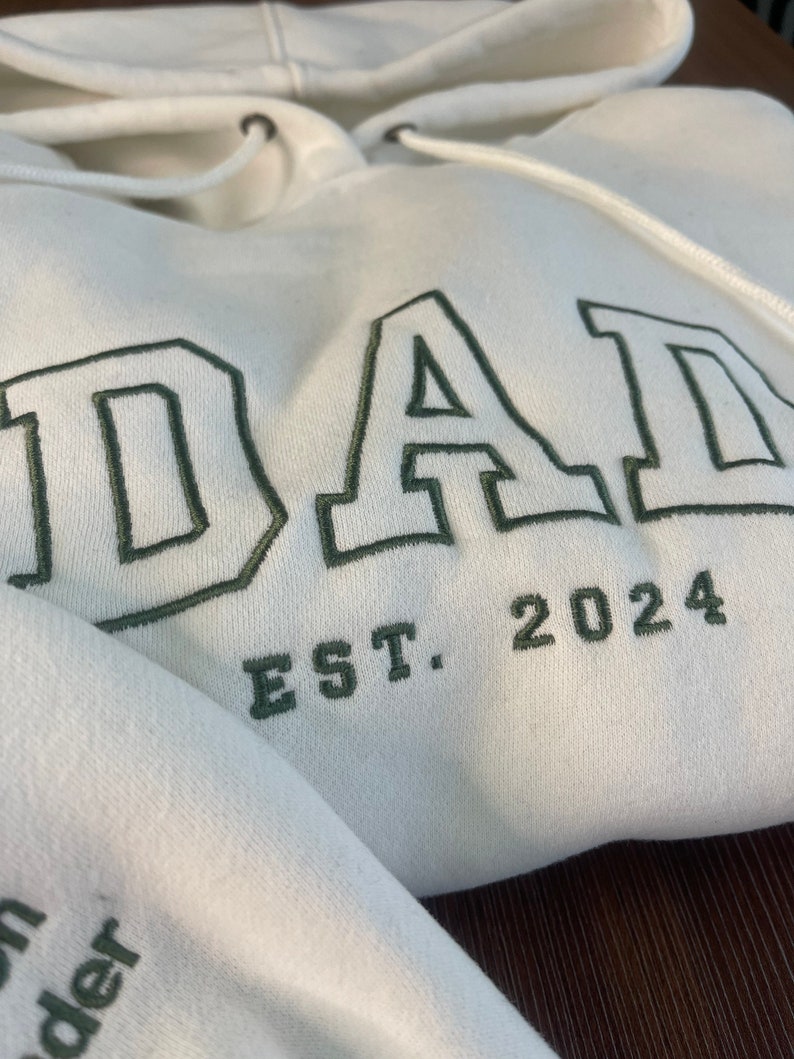 Custom Embroidered Sweatshirt Name On Sleeve With Heart, Grandpa Shirt With Date, Daddy Est Year Shirt, Gift For New Dad, Father's Day Gift il_794xN.5716957359_dgxp.jpg