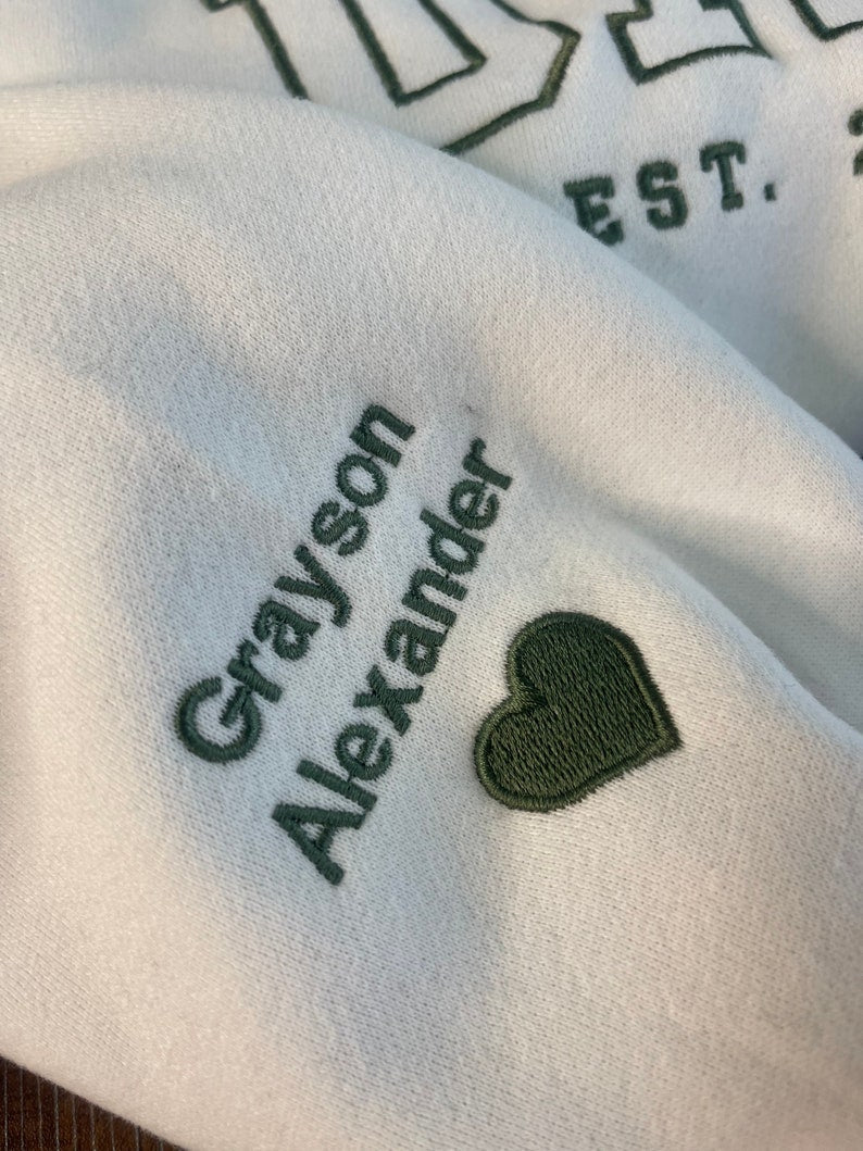 Custom Embroidered Sweatshirt Name On Sleeve With Heart, Grandpa Shirt With Date, Daddy Est Year Shirt, Gift For New Dad, Father's Day Gift il_794xN.5716957361_dmpe.jpg