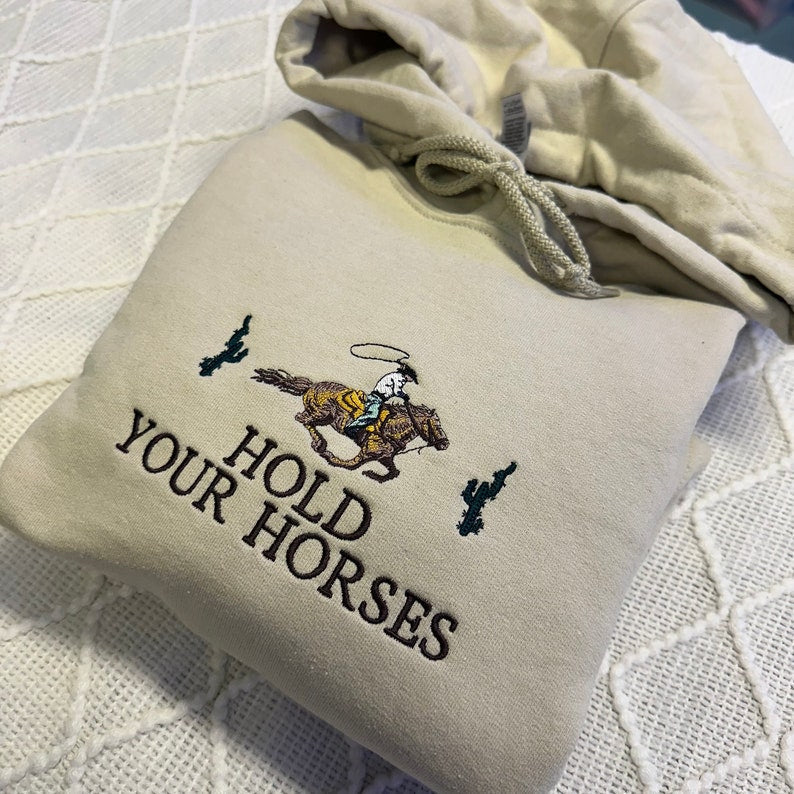 Embroidered Western Hoodie: Hold Your Horses Rodeo Cowgirl Sweatshirt il_794xN.5716998904_jwta.jpg