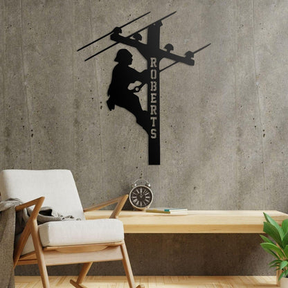Lineman LED sign, Handmade Lineman Gift, Custom Wall decoration, IBEW wall sign, Lineman SIgn