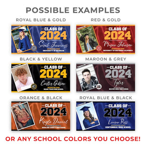 Graduation Banner, Graduation Announcement, Personalized Graduation Gift, Graduation Party Decorations, Custom School Colors, Class of 2025