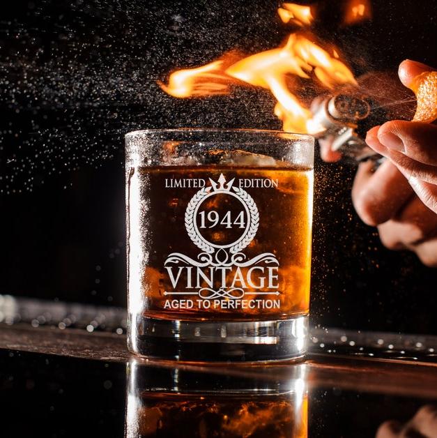 80th Birthday Gift - Age To Perfection Limited Edition - 80th Whiskey Glass - For Anniversary - Birthday Funny Gift - Best Gift For Him, Her