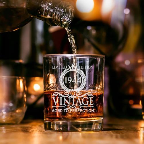 80th Birthday Gift - Age To Perfection Limited Edition - 80th Whiskey Glass - For Anniversary - Birthday Funny Gift - Best Gift For Him, Her