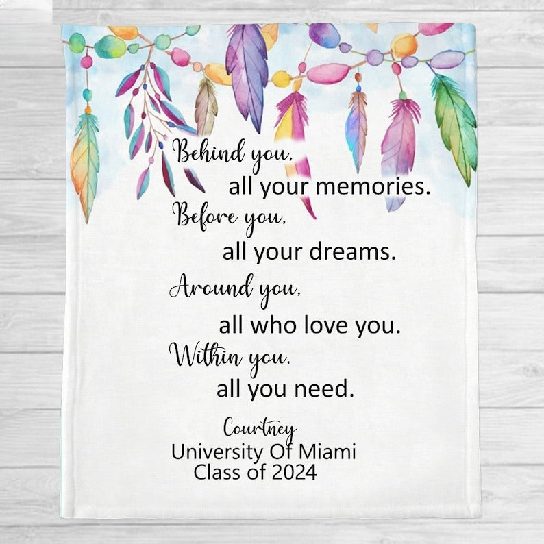Class of 2026 Graduation Blanket, Personalized Blanket, Senior Graduation Gift, Custom Text Graduation Blanket Gift,2026 High School Grad