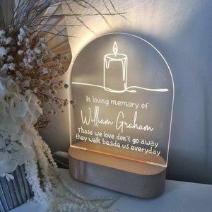 Memorial Plaque Gift Personalised Light- Remembrance Light Up - Memorial In Loving Memory Ornament - Mum Mothers Day Gift