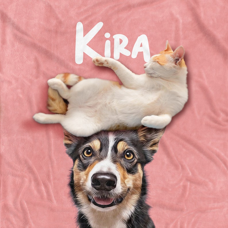 Custom Pet Blanket Using Pet Photo with Name Custom Blanket Personalized Dog Blankets Cat Picture Blanket Custom Gift Retro Blanket