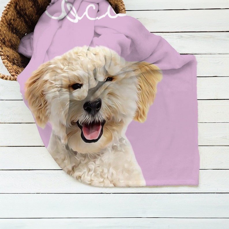 Custom Pet Blanket Using Pet Photo with Name Custom Blanket Personalized Dog Blankets Cat Picture Blanket Custom Gift Retro Blanket