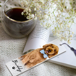 Personalized Portrait Pet Bookmark, Pet Memorial Gift Bookmark, Bookmark For Book Lovers, Custom Pet Portrait Bookmark, Book Lover Gifts