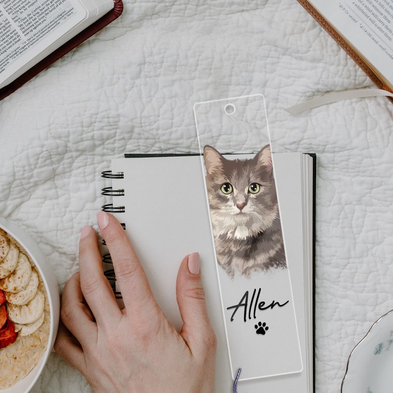 Personalized Portrait Pet Bookmark, Pet Memorial Gift Bookmark, Bookmark For Book Lovers, Custom Pet Portrait Bookmark, Book Lover Gifts