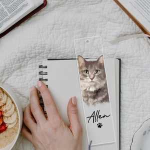 Personalized Portrait Pet Bookmark, Pet Memorial Gift Bookmark, Bookmark For Book Lovers, Custom Pet Portrait Bookmark, Book Lover Gifts