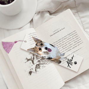 Personalized Portrait Pet Bookmark, Pet Memorial Gift Bookmark, Bookmark For Book Lovers, Custom Pet Portrait Bookmark, Book Lover Gifts