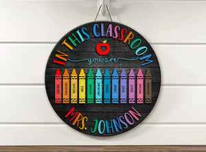 Personalized Teacher Door Sign, Teacher Gifts , Teacher Appreciation Gifts, Teacher Door Hanger, Custom Classroom Decor, Classroom Decor